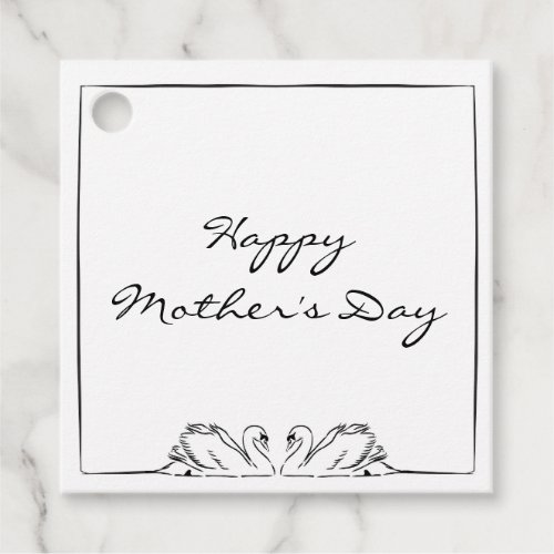 Simple Timeless Handwritten Swan Mothers Day   Favor Tags