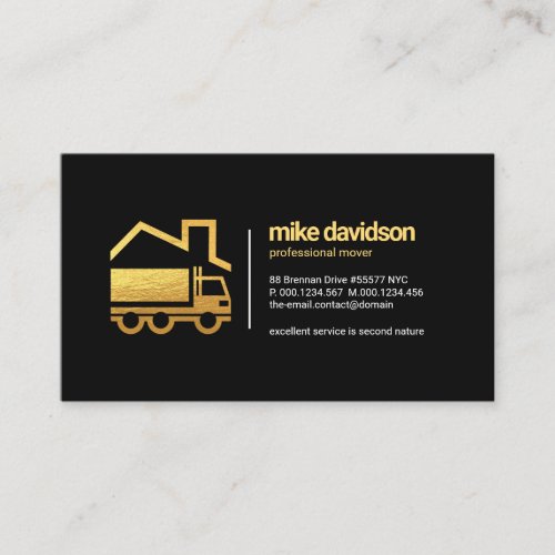 Simple Timeless Retro Gold Truck Home Moving Business Card