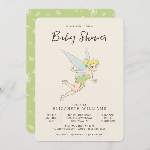 Simple Tinker Bell Baby Shower Invitation