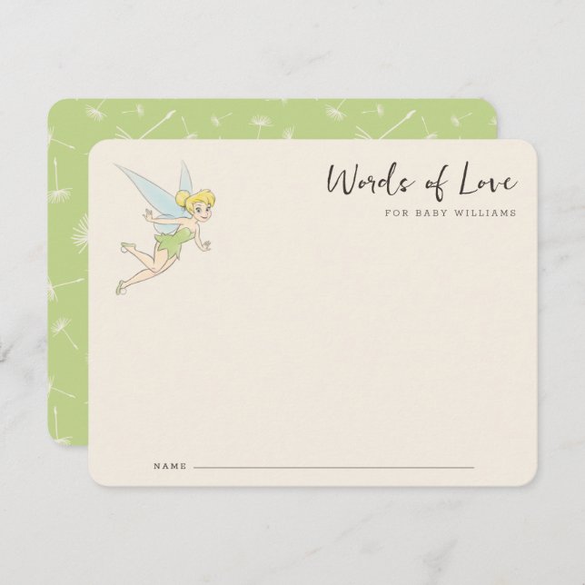 Simple Tinker Bell Baby Shower Note Card (Front/Back)