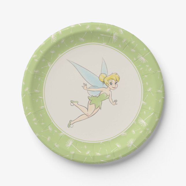 Simple Tinker Bell Baby Shower Paper Plates (Front)