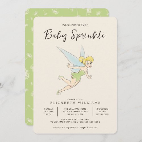 Simple Tinker Bell Baby Sprinkle Invitation