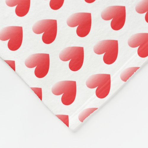 Simple Tiny Heart Pattern _ White and Red Girly Fleece Blanket