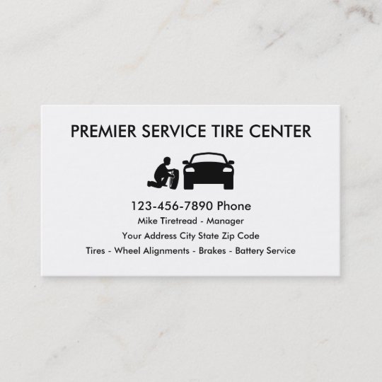 Simple Tire Store Business Cards | Zazzle.com