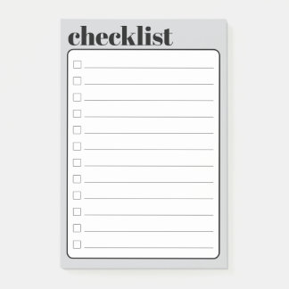 Simple To Do Checklist Sticky Notes Pad, 4" x 6"