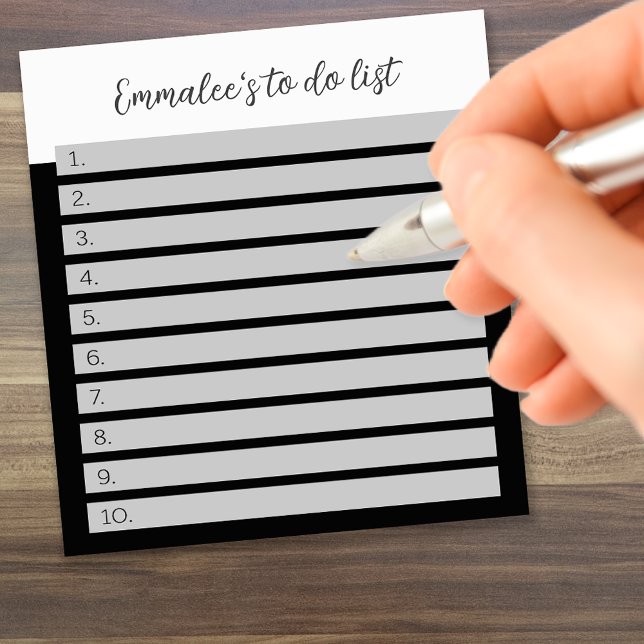 Simple To Do Custom Lined Numbered White Gray Mix Notepad (Creator Uploaded)