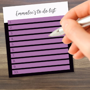 Simple To Do Custom Lined White Magenta Mix Notepad
