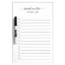 Simple To Do List Modern Black and White Elegant Dry Erase Board