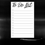Simple To Do List Modern Black Hand Script Lettes Magnetic Dry Erase Sheet<br><div class="desc">Keep your family organized with this minimalist contemporary checklist list.</div>
