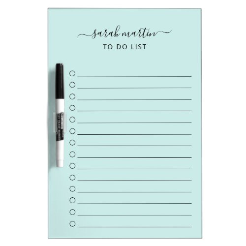 Simple To Do List Modern Elegant Teal Turquoise Dry Erase Board