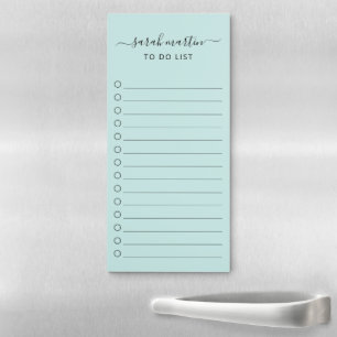 Simple To Do List Modern Elegant Teal Turquoise Magnetic Notepad