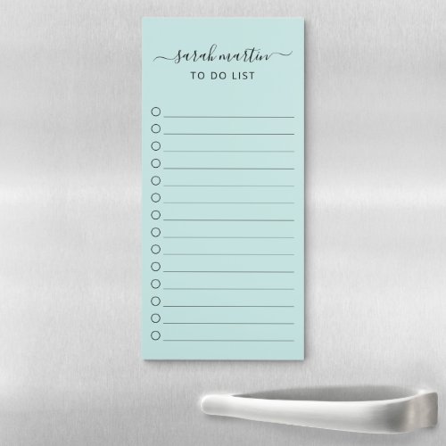 Simple To Do List Modern Elegant Teal Turquoise Magnetic Notepad