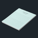 Simple To Do List Modern Elegant Teal Turquoise Notepad<br><div class="desc">Elegant teal / turquoise to do list notepad featuring your name with swashes in a handwritten script calligraphy along with a checklist.  A simple and feminine design that is great for a teacher or a small business owner.</div>