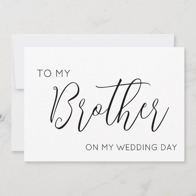 Simple To my Brother on my wedding day card (Front)