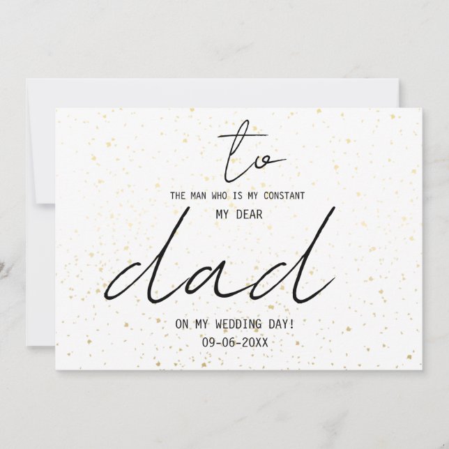 Simple To My Dad On Our Wedding Day Add Name Date  (Front)