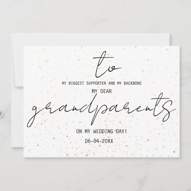 Simple To My Grandparents On My Wedding Day Add (Front)