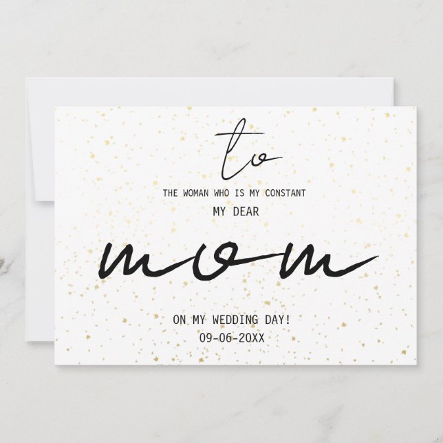 Simple To My Mom On Our Wedding Day Add Name Date  (Front)