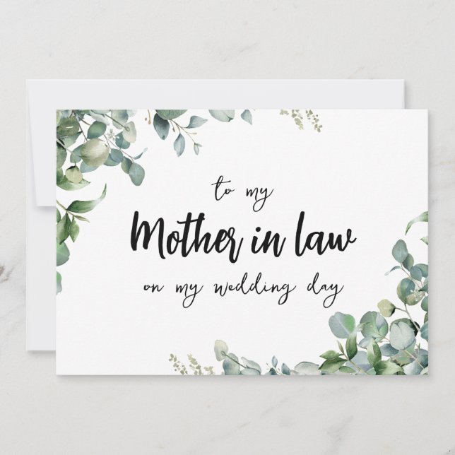 Simple To my mother in law on my wedding day card (Front)