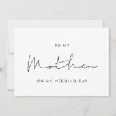 Simple To my mother on my wedding day card (Front)