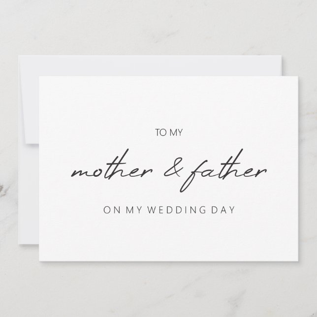 Simple To my mother on my wedding day  Invitation (Front)