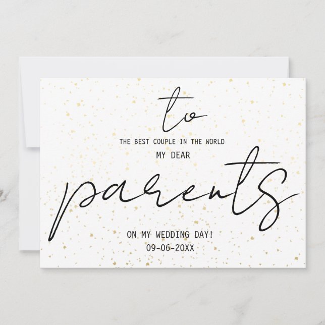 Simple To My Parents On My Wedding Day Add Name  (Front)