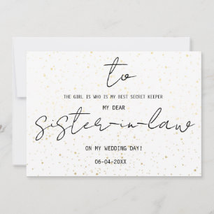 Simple To My Sister-In-Law On Our Wedding Day