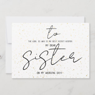 Simple To My Sister On Our Wedding Day Add Name 