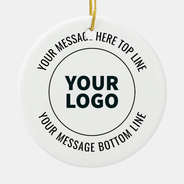 Simple to Replace with Your Logo or Image  Ceramic Ornament (Front)