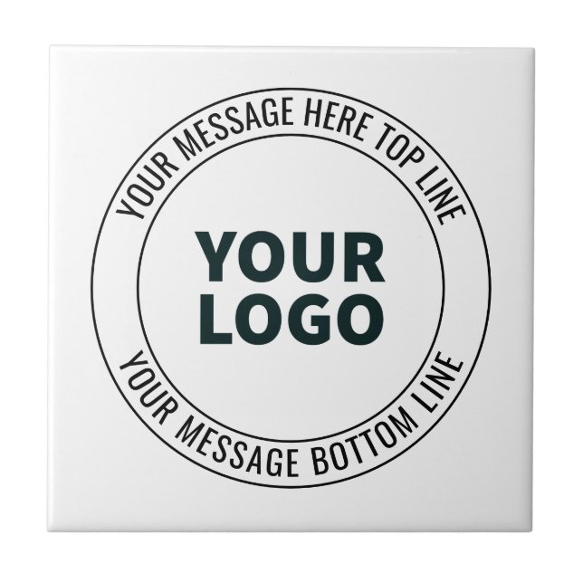 Simple to Replace with Your Logo or Image  Ceramic Tile (Front)
