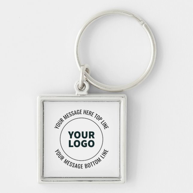 Simple to Replace with Your Logo or Image  Keychain (Front)