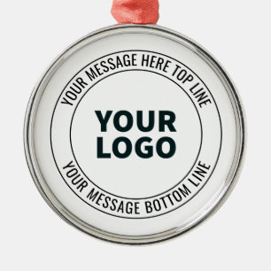 Simple to Replace with Your Logo or Image Metal Ornament
