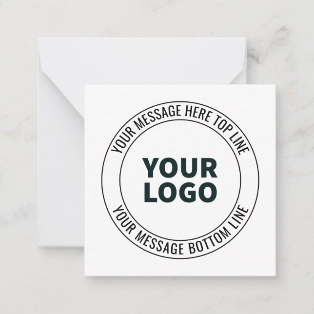 Simple to Replace with Your Logo or Image  Note Card (Front)