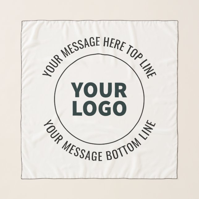 Simple to Replace with Your Logo or Image  Scarf (Front)