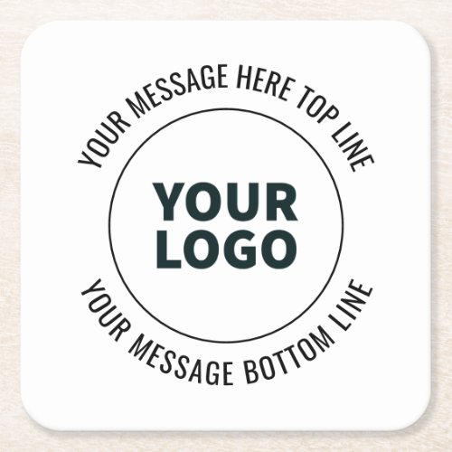 Simple to Replace with Your Logo or Image  Square Paper Coaster