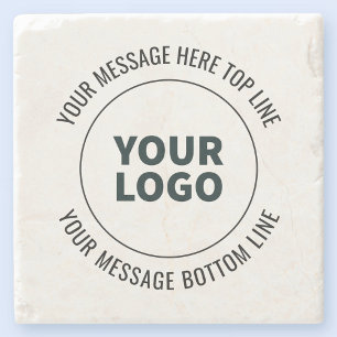 Simple to Replace with Your Logo or Image Stone Coaster