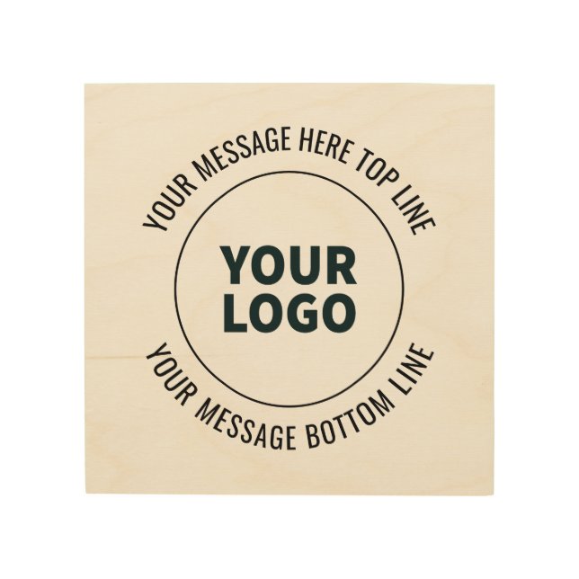 Simple to Replace with Your Logo or Image  Wood Wall Art (Front)