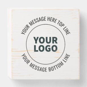 Simple to Replace with Your Logo or Image Wooden Box Sign