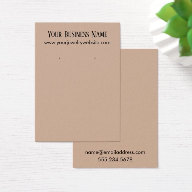 Simple Toasted Almond Earring Holder Display Cards (Desk)