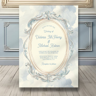 Simple Toile Wedding Frame Invitation