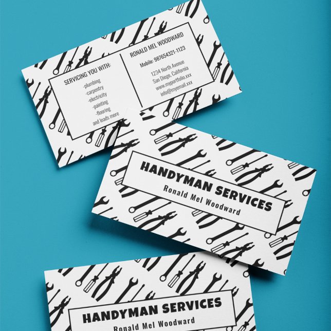 Simple Tool Handyman Services Business Card (Creator Uploaded)