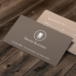 Simple Tooth Icon Dental Appointment Business Card