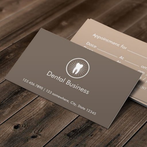 Customizable Simple Tooth Icon Dental Appointment Business Card