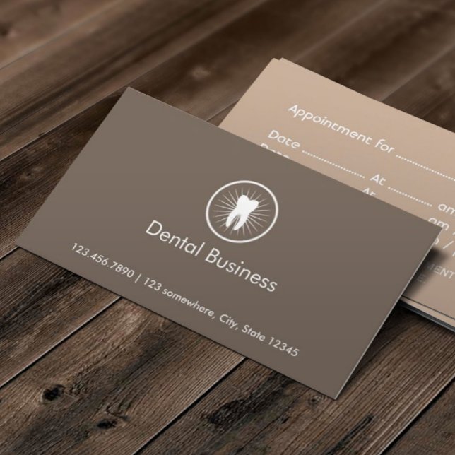 Simple Tooth Icon Dental Appointment Business Card (Creator Uploaded)