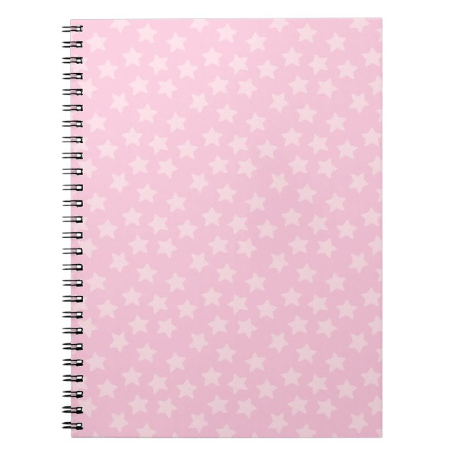 Simple Tossed Pink Stars Notebook (Front)