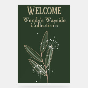 Simple Touch of Nature Welcome Business Name Acrylic Sign