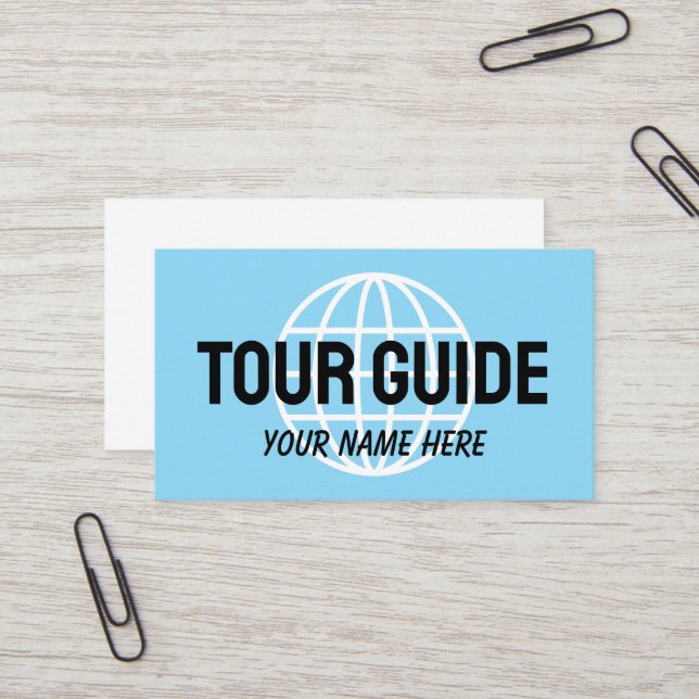 SImple Tour Guide Business Card Template (Front/Back In Situ)