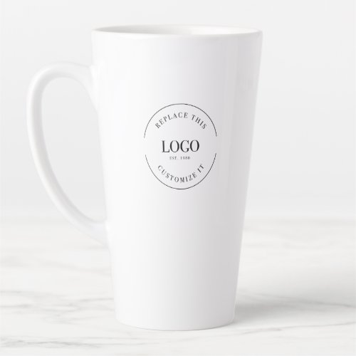 Simple Trade show giveaway Business Logo QR code Latte Mug