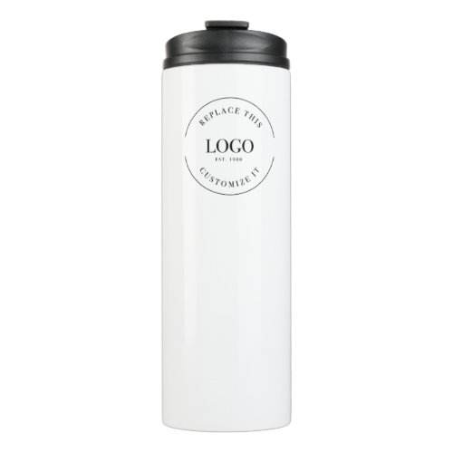 Simple Trade show giveaway Business Logo QR code Thermal Tumbler