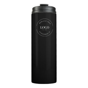 Simple Tradeshow Business white Logo QR code Thermal Tumbler