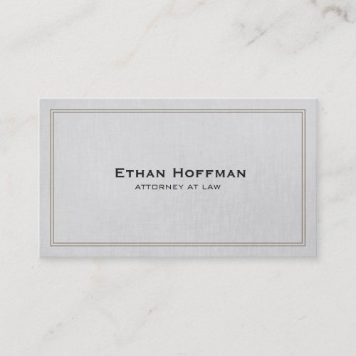 Simple Traditional Attorney Gray Professional Business Card
